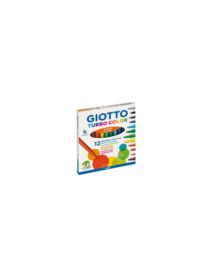 Marcador Feltro Giotto Turbo Color 12 Cores