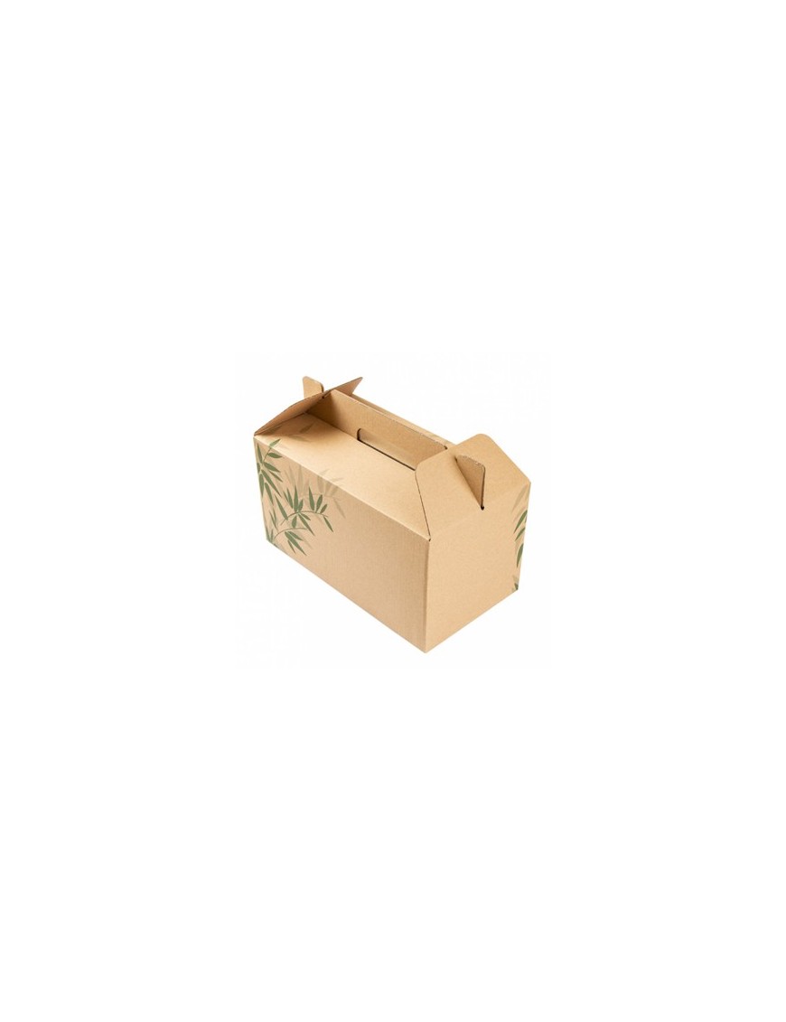 Caixa Asa Menu Lunch Box Kraft 24,5x13,5x12cm 100un