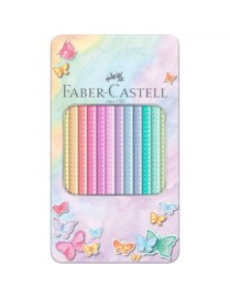 Lapis Cor 18cm Faber Castell Sparkle Cx Metalica 12un Pastel