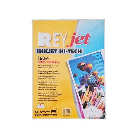 Papel 160gr A3 Rey Jet Glossy - 100Fls