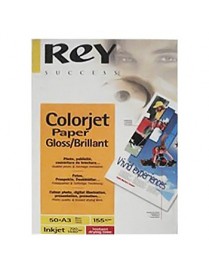 Papel 155gr A3 Rey InkJet Colorjet Glossy/Brilhante - 50Fls