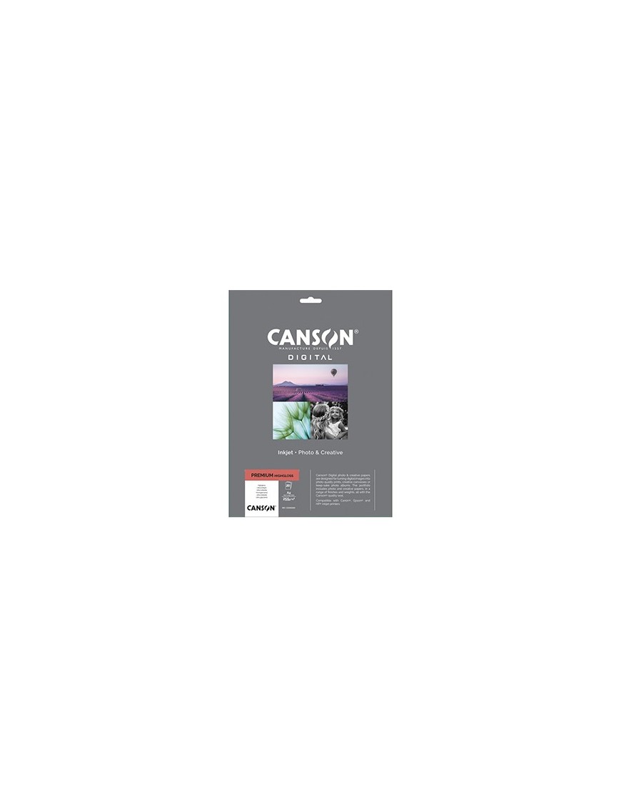 Papel 255gr Foto Canson Premium Highgloss A4 20 Folhas