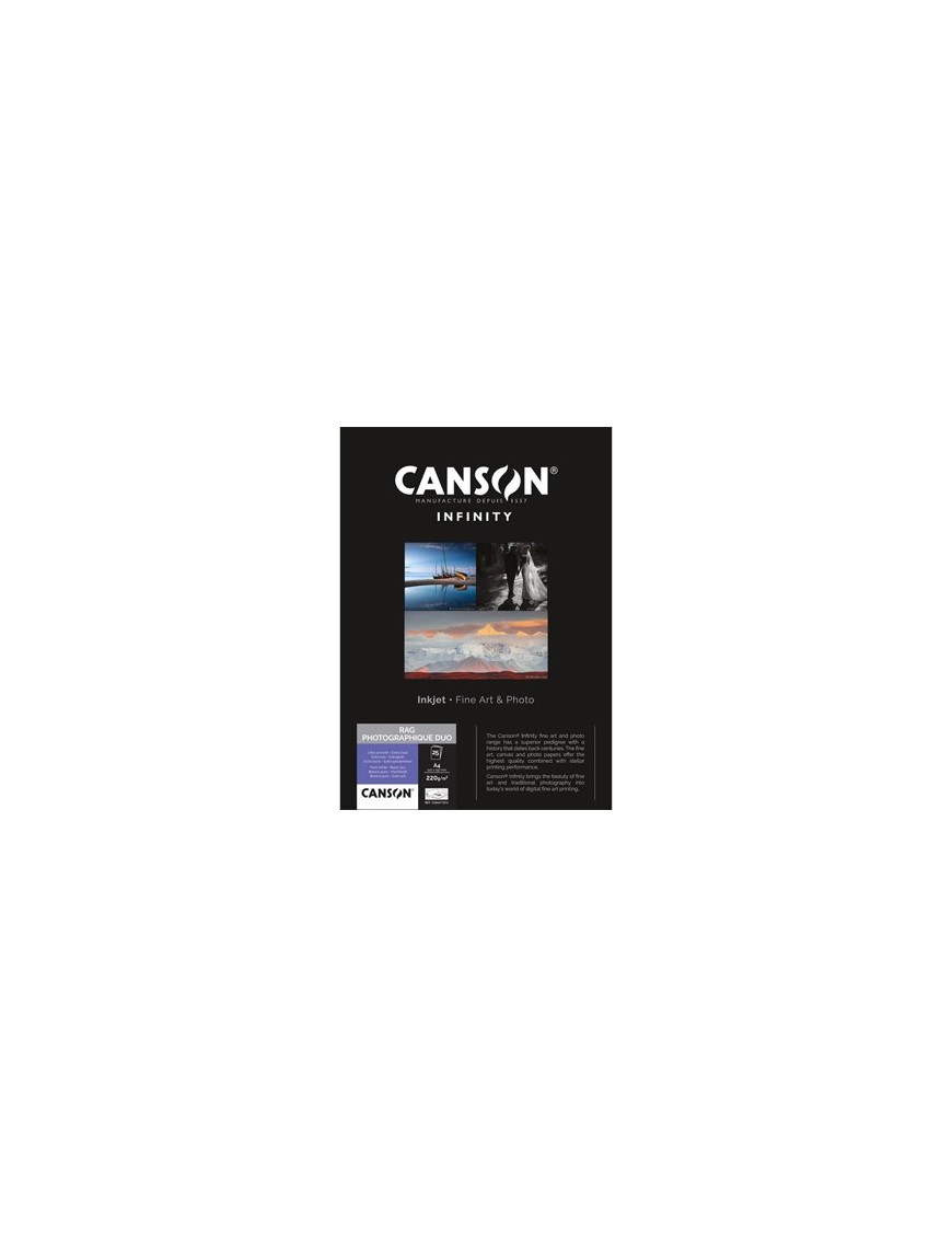 Papel Canson Infinity Rag Photograph Duo A4 100% 220gr 10Fls