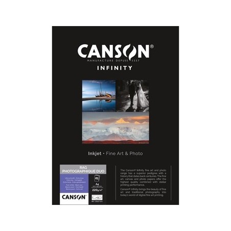 Papel Canson Infinity Rag Photograph Duo A4 100% 220gr 10Fls