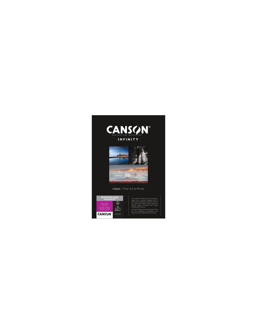 Papel 270gr Canson Infinity Photo Gloss Premium RC A4  25Fls