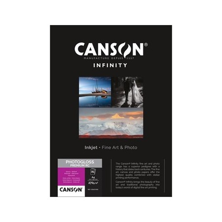 Papel 270gr Canson Infinity Photo Gloss Premium RC A4  25Fls