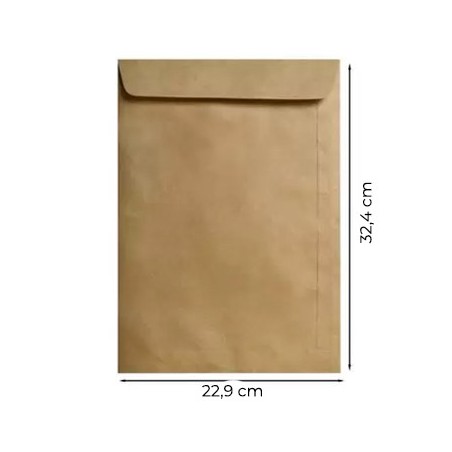 Envelopes Saco 229x324mm C4 Kraft Autodex 50un