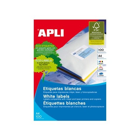 Etiquetas 99,1x67,7 Apli 100 Folhas A4