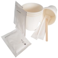 Kit Eco Friendly Vasos Cartón Café/Agitador/Azúcar 100 unidades