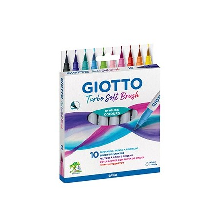 Giotto Turbo Soft Brush Rotulador Fieltro Acuarela 10 Colores