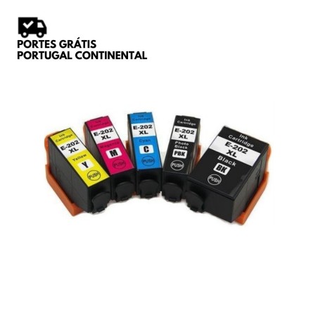 Pack Tinteiro Compatíveis Epson 202XL + PBK