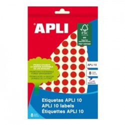 Etiquetas Redondas 10mm Vermelho 1008un