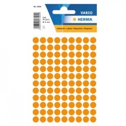 Etiquetas Redondas 08mm Laranja Fluorescente Herma1844 540un