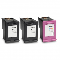 Pack 3 Tinteiro Compatível C/ HP 305XL