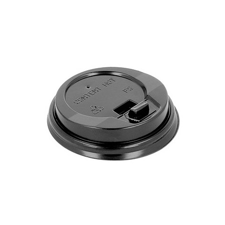 Tampa Alta para Copos 120ml Ø6,2cm Preto PS 100un