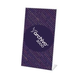 Expositor de folletos acrílico de 1/3 A4 de largo