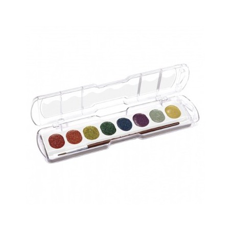 Set de acuarela 8 colores brillantes + Cepillar Giotto